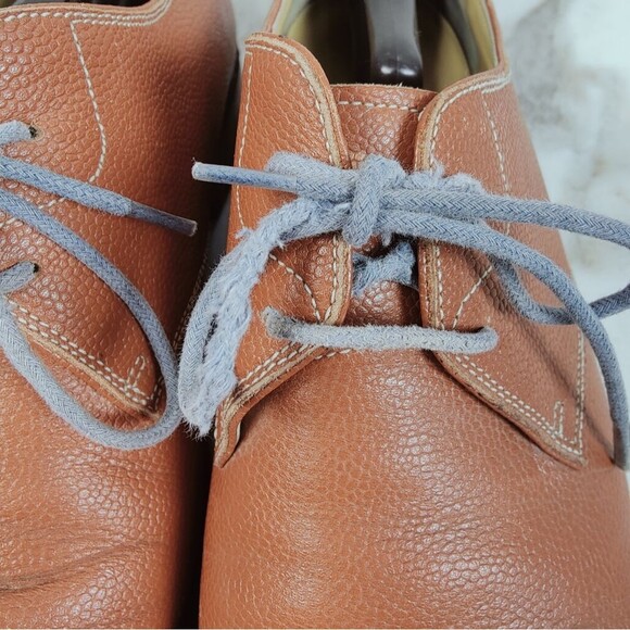 Awl & Sundry Handcrafted Cognac Leather Cap Toe Oxford Lace Up Dress Shoes, 9.5